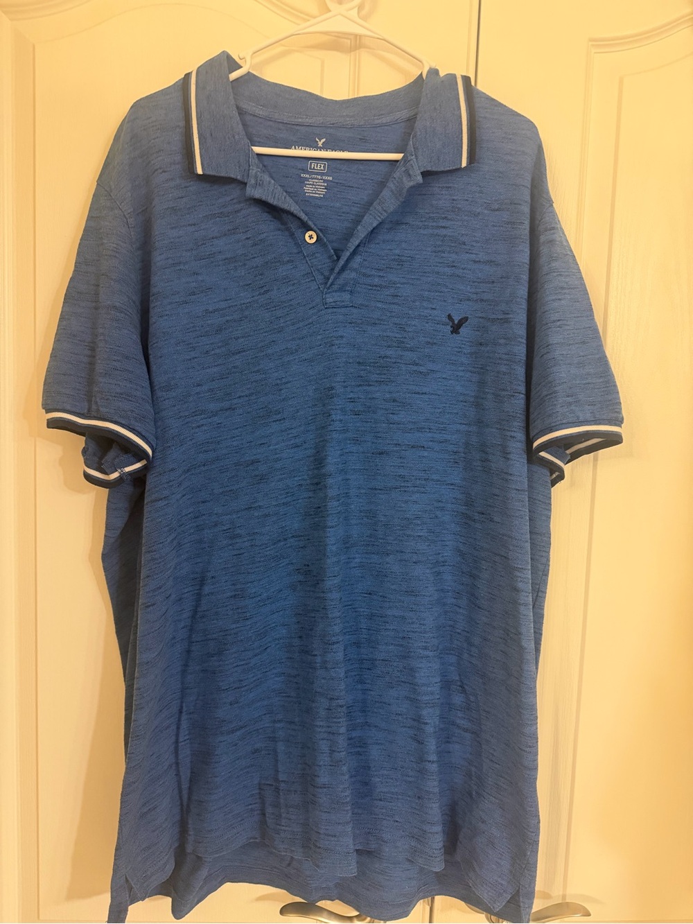 American Eagle Outfitters Blue & White Polo with Contrast Trim